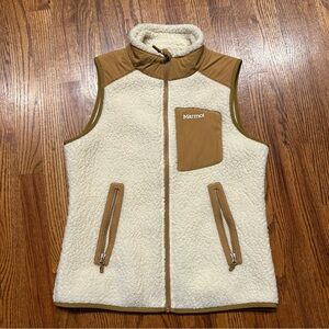 Marmot Wiley Polartec Sherpa Fleece Vest Cream / Scotch Women's Size Small